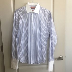 Thomas Pink Blue Blue & white French cuff shirt
